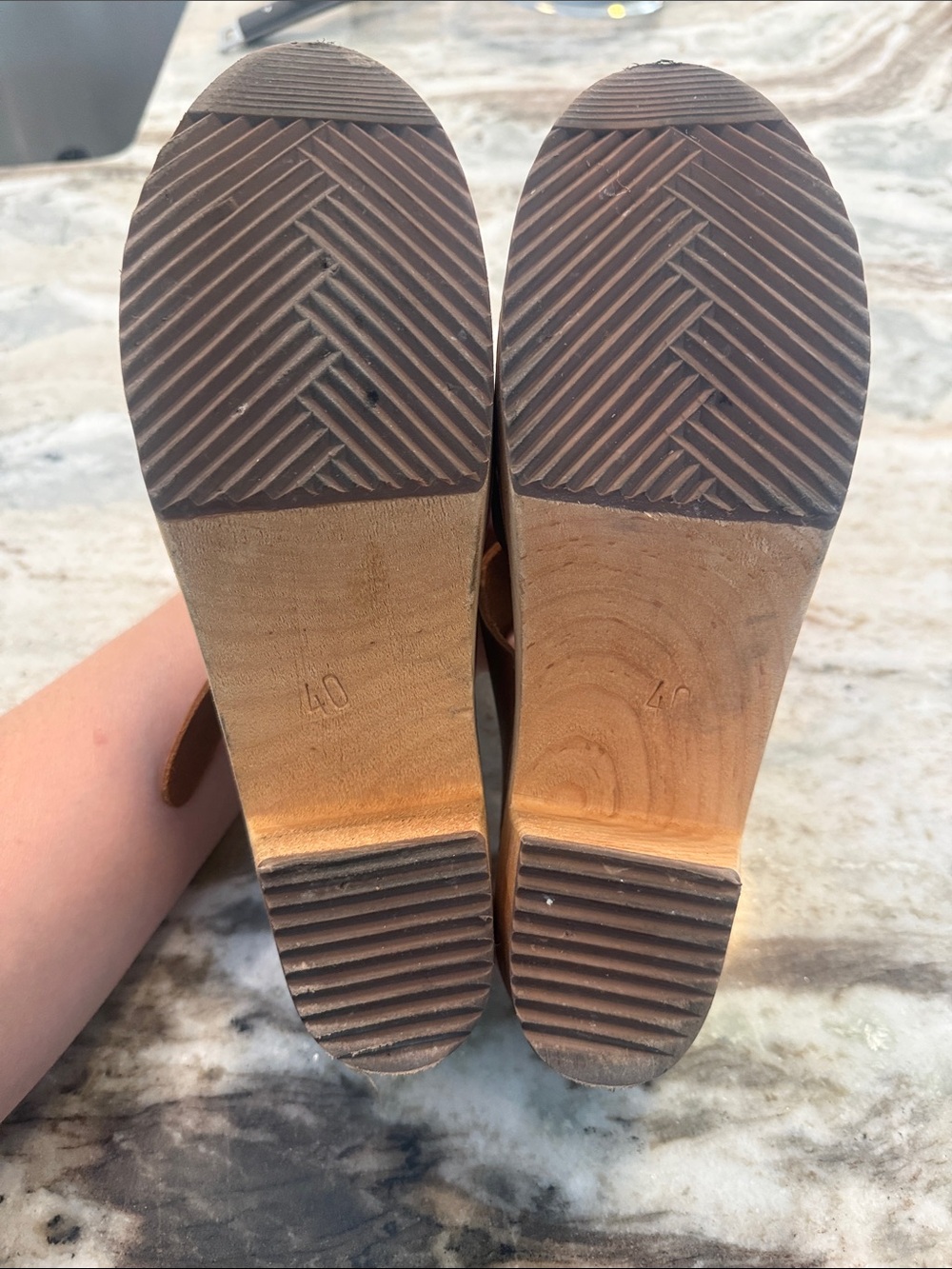 Tessa Clogs High Heel Tab Peep Toe Mikaela Sandal Clog size 40 US 8.5 / 9 - Picture 10 of 10